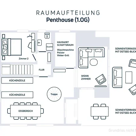 Grosse Penthouse Mit Meerblick, Sonnenterrasse & Luxusbad Von 