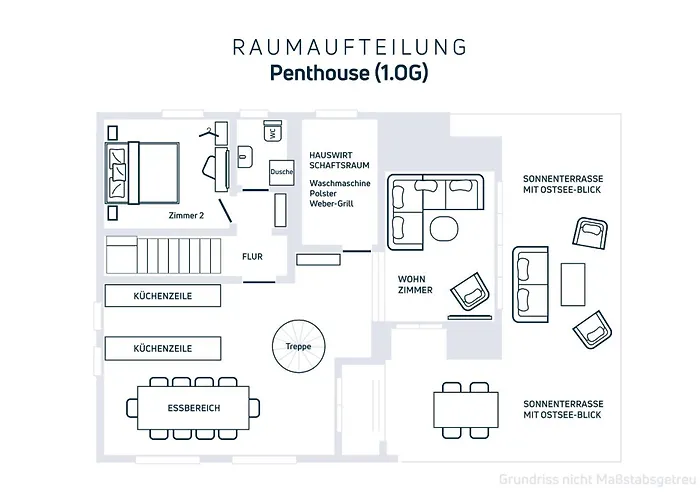 Grosse Penthouse Mit Meerblick, Sonnenterrasse & Luxusbad Von 